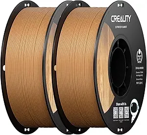 Creality Creality Wood Filament PLA 2kg, 3D Printer Filament, Smooth Silk Texture, Toughness, 1kg(2.2lbs)/Spool Printing Filament, for All Printers (Wood)
