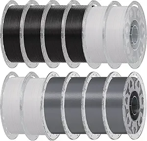Creality Creality PLA Filament, 3D Printer Filament Bundle, Enhanced Toughness No Warp, Accuracy ± Printing for Most 3D Printers