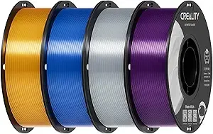 Creality Creality Silk PLA Filament 4kg, Shiny Metallic 3D Printer Filament 1Kg Spool, Dimensional Accuracy +/-, Compatible with Most FDM 3D Printers(Gold&Sliver&Blue&Purple)
