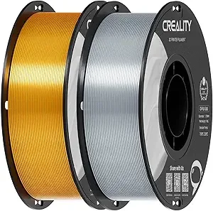 Creality Creality Silk PLA Filament Gold&Sliver, Shiny Metallic 3D Printer Filament 1Kg Spool, Dimensional Accuracy +/-, Compatible with Most FDM 3D Printers(Gold)
