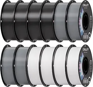 Creality Creality PETG 3D Printer Filament 12 kg, Excellent Toughness High Precision, Odorless Non-Toxic Moistureproof, Glossy PETG Filament for 3D Printer