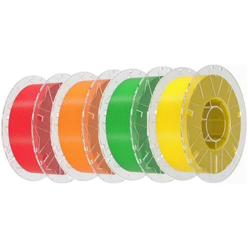 Creality Creality Hyper PLA Filament Bundle 4KG, RFID 3D Printer Filament PLA for High Speed 30-/s, Hyper PLA Filament Support CFS, Fits for Most 3D Printers(Yellow+Green+Red+Orange)