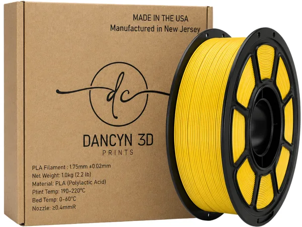 Dancyn 3D Prints PLA+ Yellow
