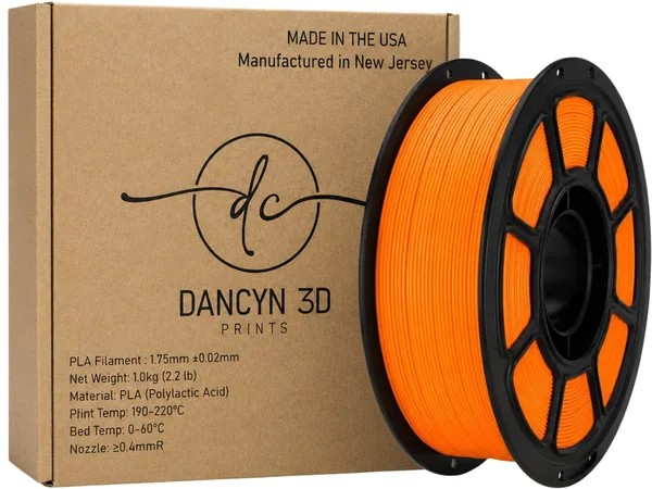 Dancyn 3D Prints PLA Orange