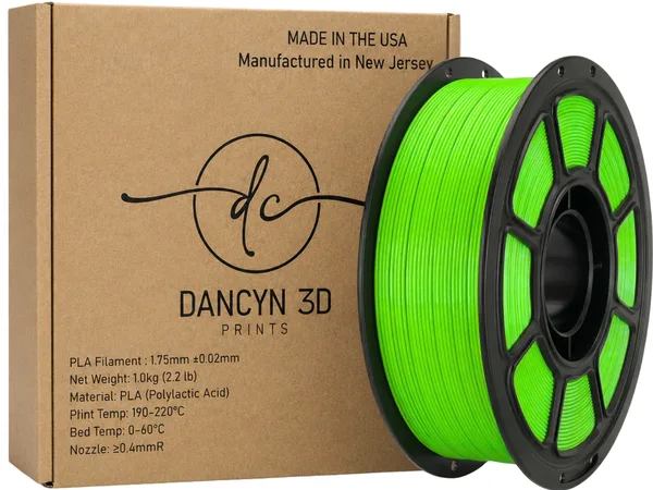 Dancyn 3D Prints PLA Green
