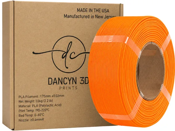 Dancyn 3D Prints PLA Orange