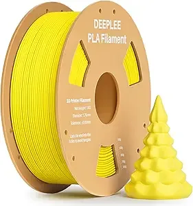 Deeplee3D DEEPLEE PLA 3D Printer Filament, Dimensional Accuracy +/-, Neatly Wound, No Clogging, Vacuum Package, Fits for Most FDM 3D Printers, Cardboard Spool 1kg Yellow
