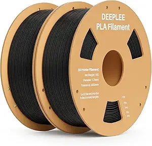 Deeplee3D DEEPLEE PLA 3D Printer Filament, Dimensional Accuracy +/-, Neatly Wound, No Clogging, Vacuum Package, Fits for Most FDM 3D Printers, Cardboard Spool 2kg Black