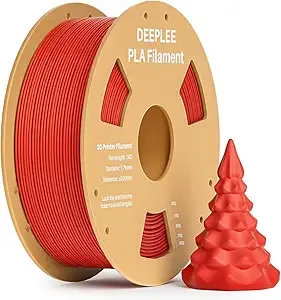 Deeplee3D DEEPLEE PLA 3D Printer Filament, Dimensional Accuracy +/-, Neatly Wound, No Clogging, Vacuum Package, Fits for Most FDM 3D Printers, Cardboard Spool 1kg Red