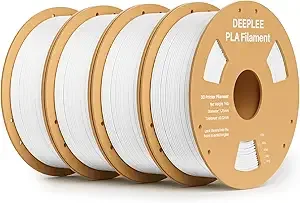 Deeplee3D DEEPLEE PLA 3D Printer Filament, Dimensional Accuracy +/-, Neatly Wound, No Clogging, Vacuum Package, Fits for Most FDM 3D Printers, Cardboard Spool 4kg White