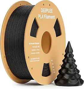 Deeplee3D DEEPLEE PLA 3D Printer Filament, Dimensional Accuracy +/-, Neatly Wound, No Clogging, Vacuum Package, Fits for Most FDM 3D Printers, Cardboard Spool 1kg Black