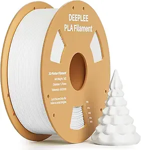 Deeplee3D DEEPLEE PLA 3D Printer Filament, Dimensional Accuracy +/-, Neatly Wound, No Clogging, Vacuum Package, Fits for Most FDM 3D Printers, Cardboard Spool 1kg White