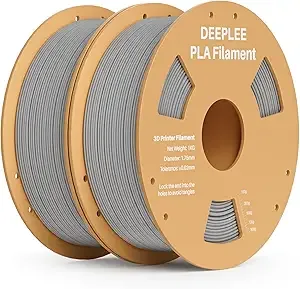 Deeplee3D DEEPLEE PLA 3D Printer Filament, Dimensional Accuracy +/-, Neatly Wound, No Clogging, Vacuum Package, Fits for Most FDM 3D Printers, Cardboard Spool 2kg Grey