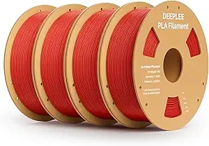Deeplee3D DEEPLEE PLA 3D Printer Filament, Dimensional Accuracy +/-, Neatly Wound, No Clogging, Vacuum Package, Fits for Most FDM 3D Printers, Cardboard Spool 4kg Red