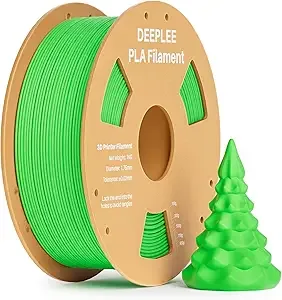 Deeplee3D DEEPLEE PLA 3D Printer Filament, Dimensional Accuracy +/-, Neatly Wound, No Clogging, Vacuum Package, Fits for Most FDM 3D Printers, Cardboard Spool 1kg Neon Green