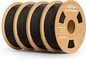 Deeplee3D DEEPLEE PLA 3D Printer Filament, Dimensional Accuracy +/-, Neatly Wound, No Clogging, Vacuum Package, Fits for Most FDM 3D Printers, Cardboard Spool 4kg Black