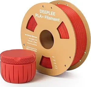 Deeplee3D DEEPLEE PLA+ 3D Printer Filament, PLA Plus with Dimensional Accuracy +/-, Higher Strength and Toughness, Neatly Wound, No Clogging, Fits for Most FDM 3D Printers, 1KG Red