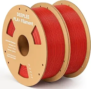Deeplee3D DEEPLEE PLA+ 3D Printer Filament, PLA Plus with Dimensional Accuracy +/-, Higher Strength and Toughness, Neatly Wound, No Clogging, Fits for Most FDM 3D Printers, 2KG Red