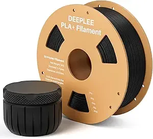 Deeplee3D DEEPLEE PLA+ 3D Printer Filament, PLA Plus with Dimensional Accuracy +/-, Higher Strength and Toughness, Neatly Wound, No Clogging, Fits for Most FDM 3D Printers, 1KG Black