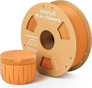 Deeplee3D DEEPLEE PLA+ 3D Printer Filament, PLA Plus with Dimensional Accuracy +/-, Higher Strength and Toughness, Neatly Wound, No Clogging, Fits for Most FDM 3D Printers, 1KG Orange