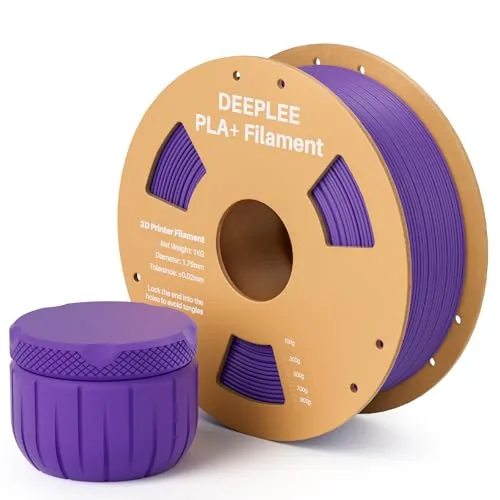 Deeplee3D DEEPLEE PLA+ 3D Printer Filament, PLA Plus with Dimensional Accuracy +/-, Higher Strength and Toughness, Neatly Wound, No Clogging, Fits for Most FDM 3D Printers, 1KG Purple