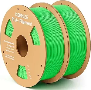 Deeplee3D DEEPLEE PLA+ 3D Printer Filament, PLA Plus with Dimensional Accuracy +/-, Higher Strength and Toughness, Neatly Wound, No Clogging, Fits for Most FDM 3D Printers, 2 Pack 1kg Neon Green