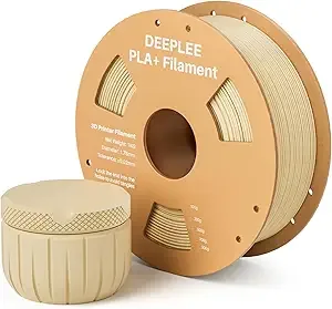 Deeplee3D DEEPLEE PLA+ 3D Printer Filament, PLA Plus with Dimensional Accuracy +/-, Higher Strength and Toughness, Neatly Wound, No Clogging, Fits for Most FDM 3D Printers, 1KG Beige
