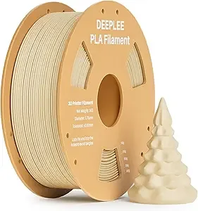 Deeplee3D DEEPLEE PLA 3D Printer Filament, Dimensional Accuracy +/-, Neatly Wound, No Clogging, Vacuum Package, Fits for Most FDM 3D Printers, 1kg Beige