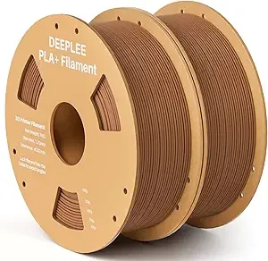 Deeplee3D DEEPLEE PLA+ 3D Printer Filament, PLA Plus with Dimensional Accuracy +/-, Higher Strength and Toughness, Neatly Wound, No Clogging, Fits for Most FDM 3D Printers, 2 Pack 1kg Brown