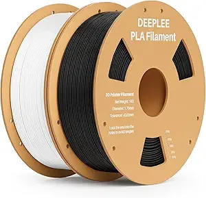 Deeplee3D DEEPLEE PLA 3D Printer Filament, Dimensional Accuracy +/-, Neatly Wound, No Clogging, Vacuum Package, Fits for Most FDM 3D Printers, 2 Pack 1kg Black & White