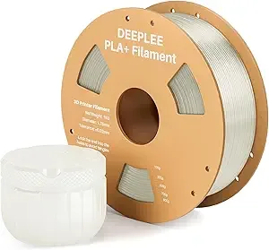 Deeplee3D DEEPLEE PLA+ 3D Printer Filament, PLA Plus with Dimensional Accuracy +/-, Higher Strength and Toughness, Neatly Wound, No Clogging, Fits for Most FDM 3D Printers, 1KG Clear