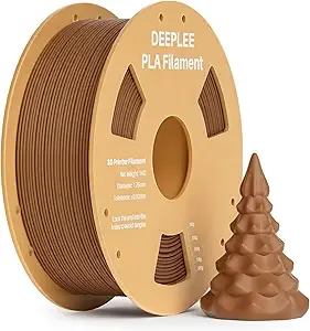 Deeplee3D DEEPLEE PLA 3D Printer Filament, Dimensional Accuracy +/-, Neatly Wound, No Clogging, Vacuum Package, Fits for Most FDM 3D Printers, 1kg Brown
