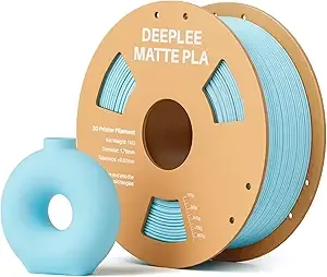 Deeplee3D DEEPLEE Matte PLA Filament, 3D Printer Filament Dimensional Accuracy +/-, No Clogging, Higher Toughness, Cardboard Spool 3D Filament, 1kg Ice Blue