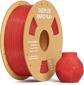 Deeplee3D DEEPLEE Rapid PLA Plus Filament, High Speed 3D Printer Filament Up to/s, PLA+ Filament Dimensional Accuracy +/- Fits Most FDM 3D Printer, Cardboard Spool Red 1kg