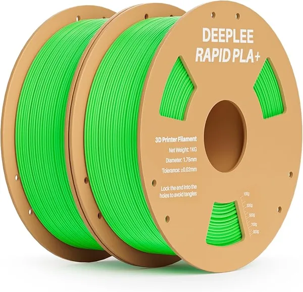 Deeplee3D DEEPLEE Rapid PLA Plus Filament, High Speed 3D Printer Filament Up to/s, PLA+ Filament Dimensional Accuracy +/- Fits Most FDM 3D Printer, Cardboard Spool 2 Pack 1kg Green