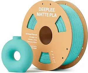 Deeplee3D DEEPLEE Matte PLA Filament, 3D Printer Filament Dimensional Accuracy +/-, No Clogging, Higher Toughness, Cardboard Spool 3D Filament, 1kg Teal Green