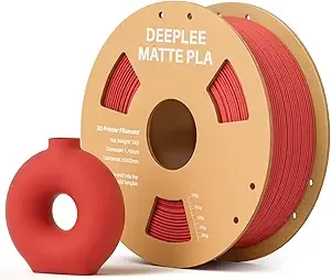 Deeplee3D DEEPLEE Matte PLA Filament, 3D Printer Filament Dimensional Accuracy +/-, No Clogging, Higher Toughness, Cardboard Spool 3D Filament, 1kg Ruby Red