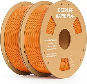 Deeplee3D DEEPLEE Rapid PLA Plus Filament, High Speed 3D Printer Filament Up to/s, PLA+ Filament Dimensional Accuracy +/- Fits Most FDM 3D Printer, Cardboard Spool 2 Pack 1kg Orange