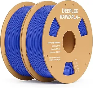 Deeplee3D DEEPLEE Rapid PLA Plus Filament, High Speed 3D Printer Filament Up to/s, PLA+ Filament Dimensional Accuracy +/- Fits Most FDM 3D Printer, Cardboard Spool 2 Pack 1kg Blue