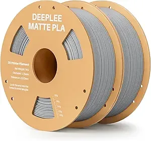 Deeplee3D DEEPLEE Matte PLA Filament, 3D Printer Filament Dimensional Accuracy +/-, No Clogging, Higher Toughness, Cardboard Spool 3D Filament, 2 Pack Slate Grey