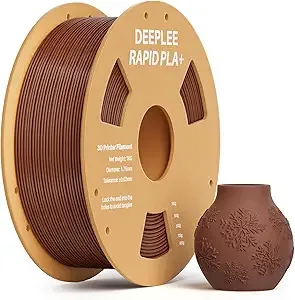 Deeplee3D DEEPLEE Rapid PLA Plus Filament, High Speed 3D Printer Filament Up to/s, PLA+ Filament Dimensional Accuracy +/- Fits Most FDM 3D Printer, Cardboard Spool Brown 1kg