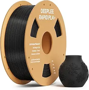 Deeplee3D DEEPLEE Rapid PLA Plus Filament, High Speed 3D Printer Filament Up to/s, PLA+ Filament Dimensional Accuracy +/- Fits Most FDM 3D Printer, Cardboard Spool Black 1kg