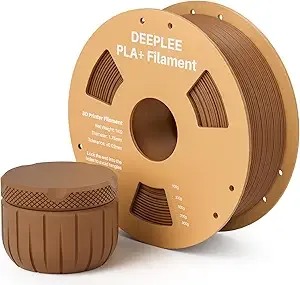 Deeplee3D DEEPLEE PLA+ 3D Printer Filament, PLA Plus with Dimensional Accuracy +/-, Higher Strength and Toughness, Neatly Wound, No Clogging, Fits for Most FDM 3D Printers, Brown