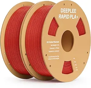 Deeplee3D DEEPLEE Rapid PLA Plus Filament, High Speed 3D Printer Filament Up to/s, PLA+ Filament Dimensional Accuracy +/- Fits Most FDM 3D Printer, Cardboard Spool 2 Pack 1kg Red