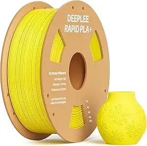 Deeplee3D DEEPLEE Rapid PLA Plus Filament, High Speed 3D Printer Filament Up to/s, PLA+ Filament Dimensional Accuracy +/- Fits Most FDM 3D Printer, Cardboard Spool Yellow 1kg