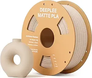 Deeplee3D DEEPLEE Matte PLA Filament, 3D Printer Filament Dimensional Accuracy +/-, No Clogging, Higher Toughness, Cardboard Spool 3D Filament, 1kg Beige