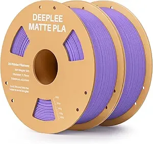 Deeplee3D DEEPLEE Matte PLA Filament, 3D Printer Filament Dimensional Accuracy +/-, No Clogging, Higher Toughness, Cardboard Spool 3D Filament, 2 Pack Lavender Purple