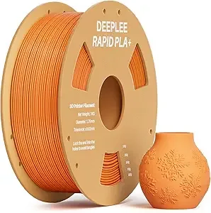 Deeplee3D DEEPLEE Rapid PLA Plus Filament, High Speed 3D Printer Filament Up to/s, PLA+ Filament Dimensional Accuracy +/- Fits Most FDM 3D Printer, Cardboard Spool Orange 1kg