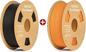 Deeplee3D DEEPLEE PLA 3D Printer Filament, 1KG Black & 1KG Orange