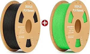 Deeplee3D DEEPLEE PLA 3D Printer Filament, 1KG Black & 1KG Neon Green